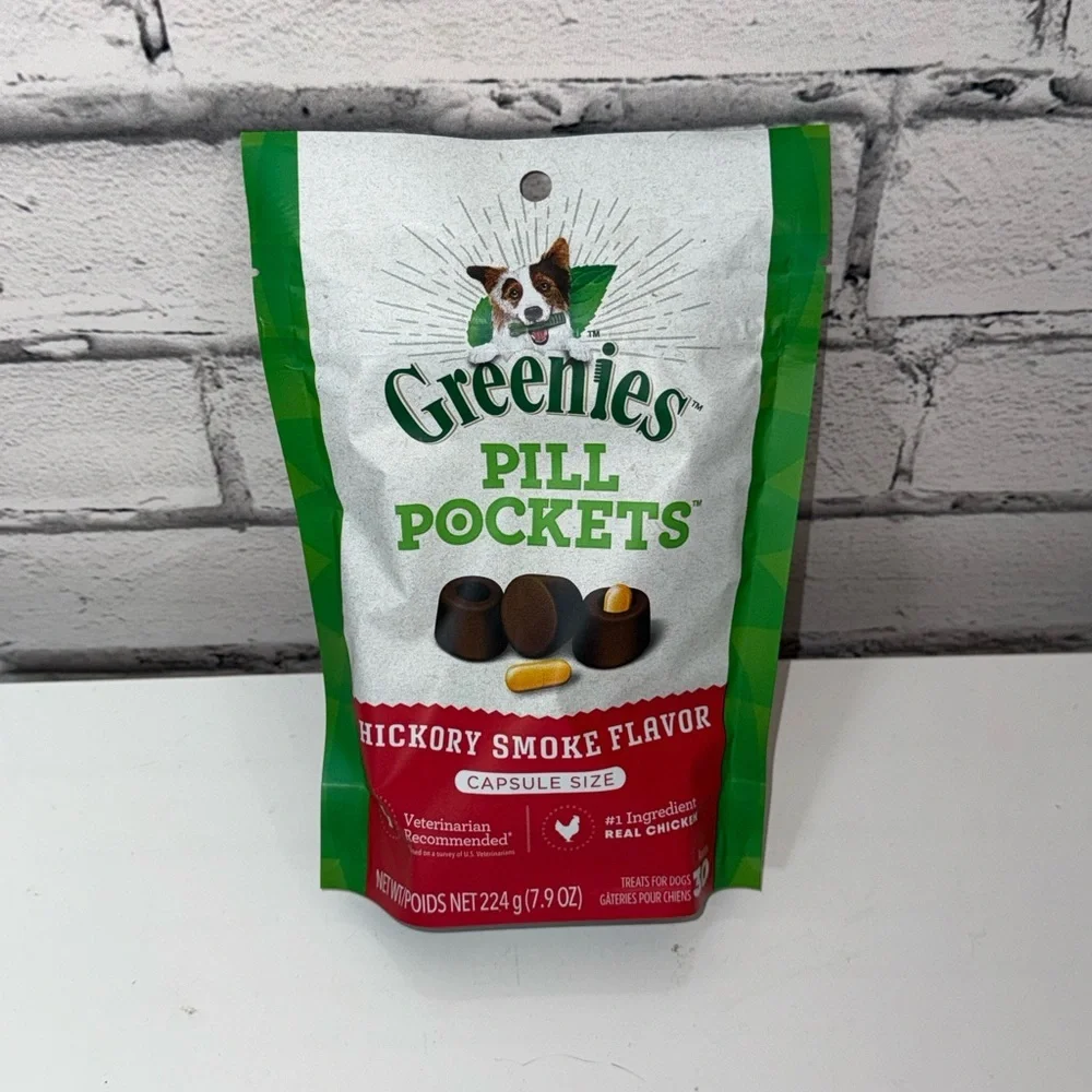 Greenies Pill Pockets Dog Treats Hickory Smoke Large Capsule 7.9oz 30Pk Soft